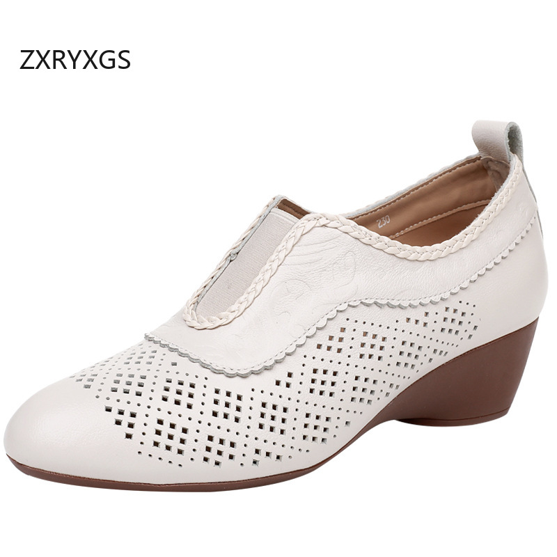 Women Shoes Size 4 In Cm - ZXRYXGS Top Layer Cowhide Hollow Spring