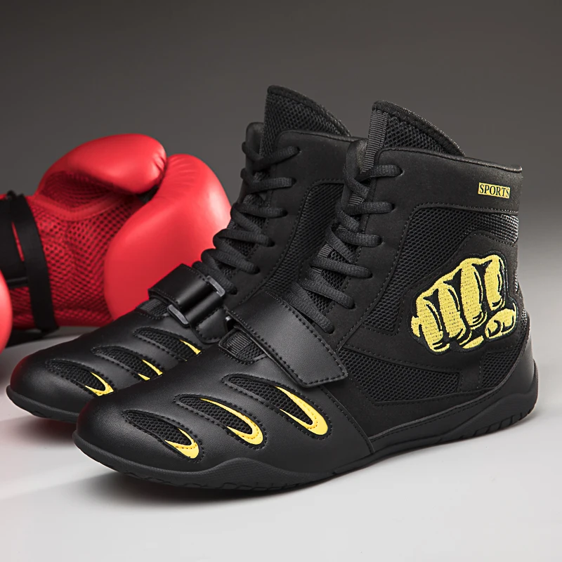 Women'S Shoes Weightlifting - Men Women Professional Wrestling Shoes High-top