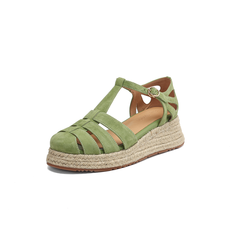 Espadrille Wedge Shoes - Women’s Suede Wedge Sandals Shoes Sheepsuede