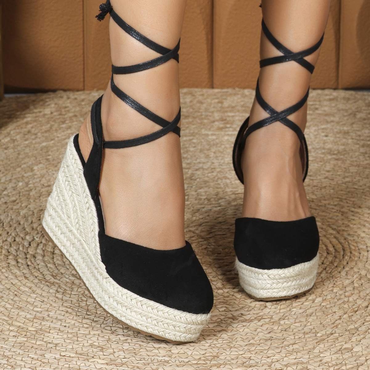 Espadrille Wedge Shoes - Women's Espadrille Ankle Strap Sandals Comfortable