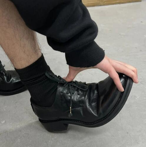 Women Shoes Size 4 In Cm - Hot Men Black Cow Real Leather