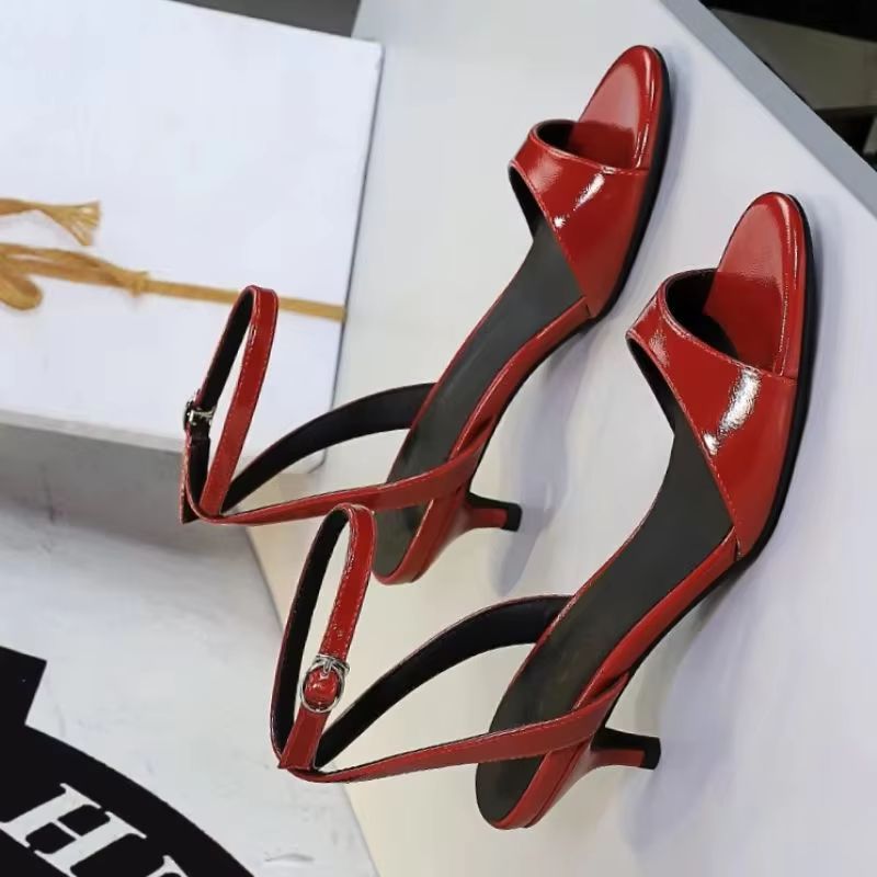 Women Shoes Size 4 In Cm - BIGTREE Shoes Open-toe Mid-heel Women Shoes