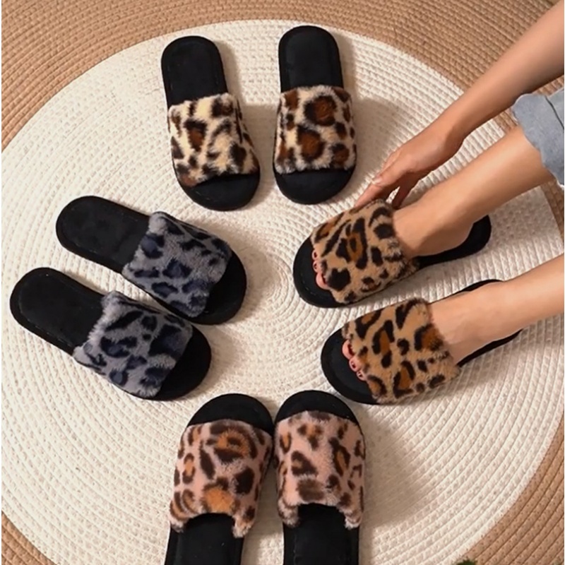 Women Shoes For Winter - 2025 Winter Warm Fluffy Furry Leopard