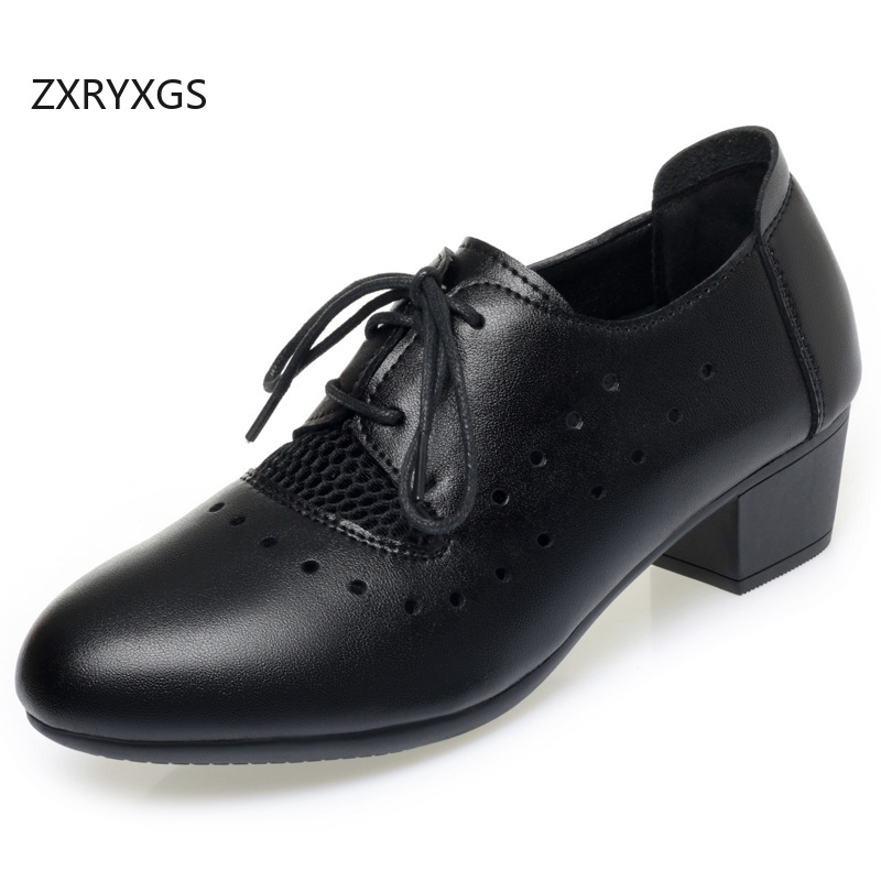 Women Shoes Size 4 In Cm - ZXRYXG 2025 Spring Summer Genuine Leather