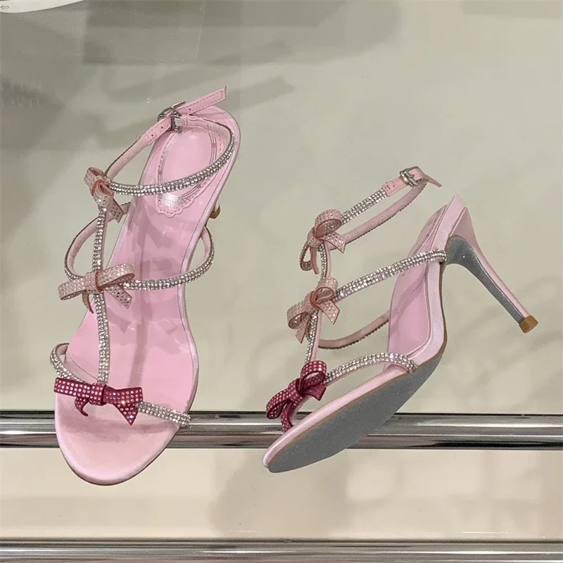 Women'S Shoes Peep Toe - Aneikeh Sexy Peep Toe Crystal Butterfly-knot