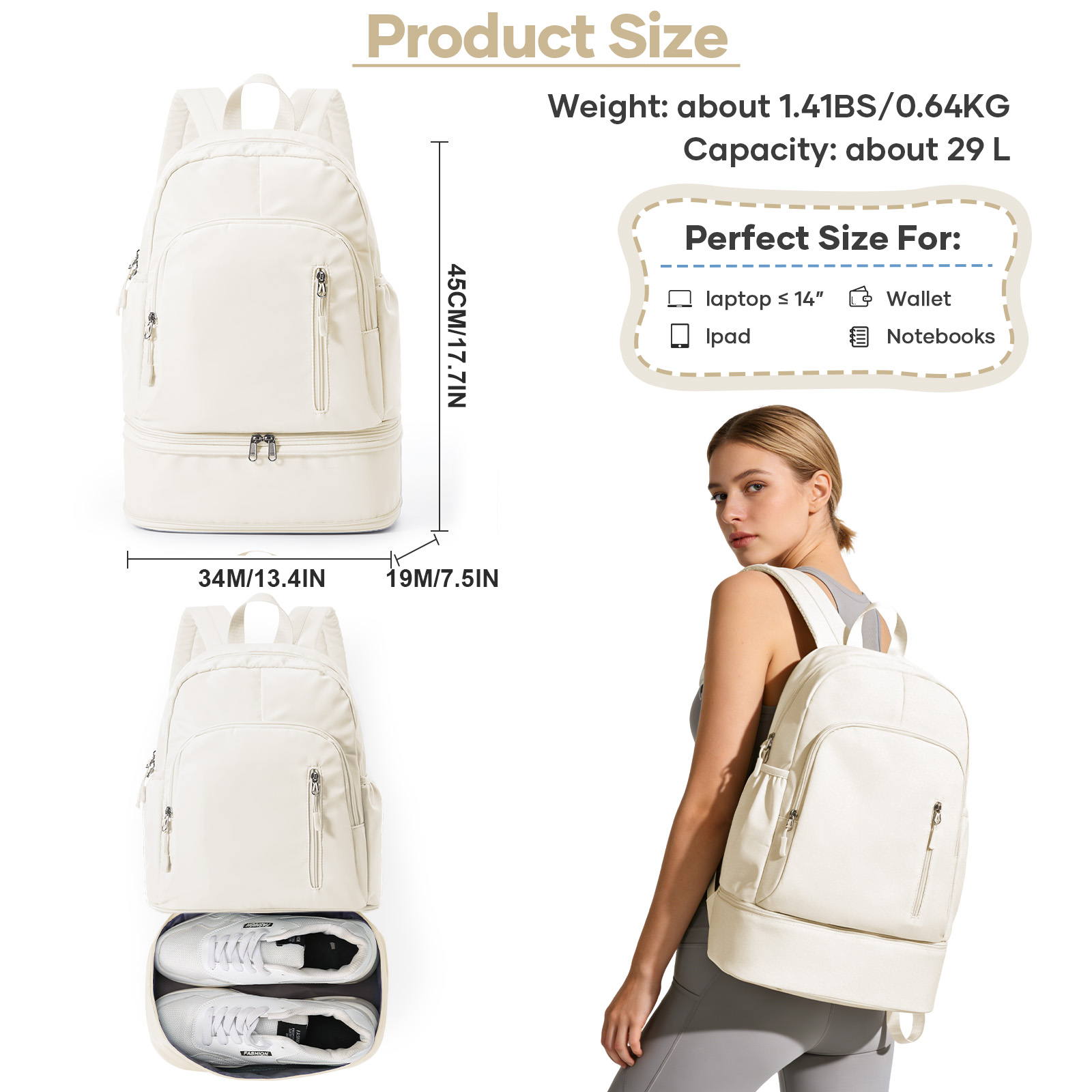 Gym Backpack for Women, Waterp - Women'S Shoes Volleyball 评论和价格
