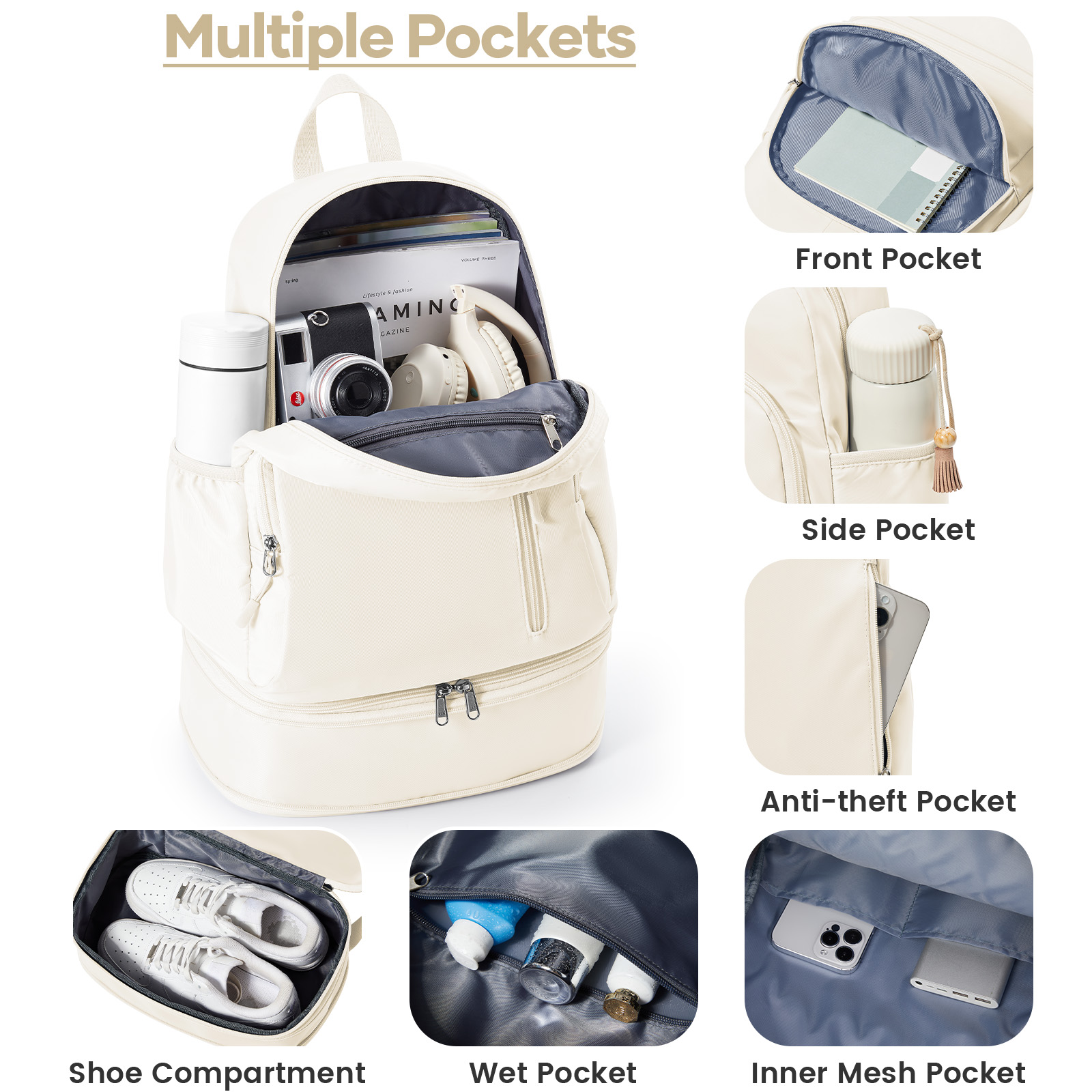 Gym Backpack for Women, Waterp - Women'S Shoes Volleyball 评论和价格