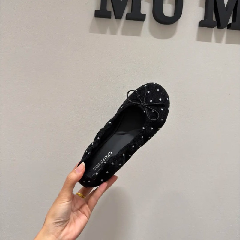 Women Polka Dot Ballet Flats S - Women'S Shoes Round Toe 评论和价格