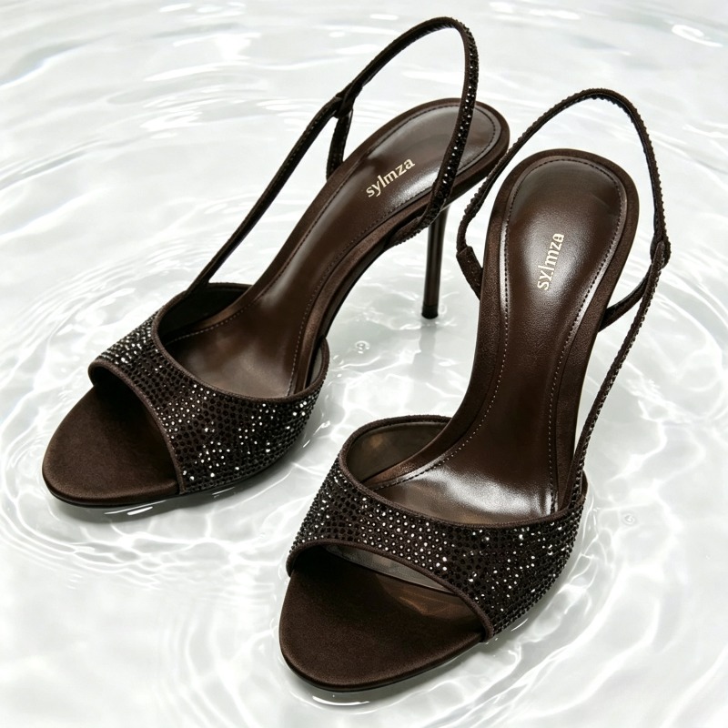 Fashion Crystal Detail Slingba - Women Shoes Brands 评论和价格