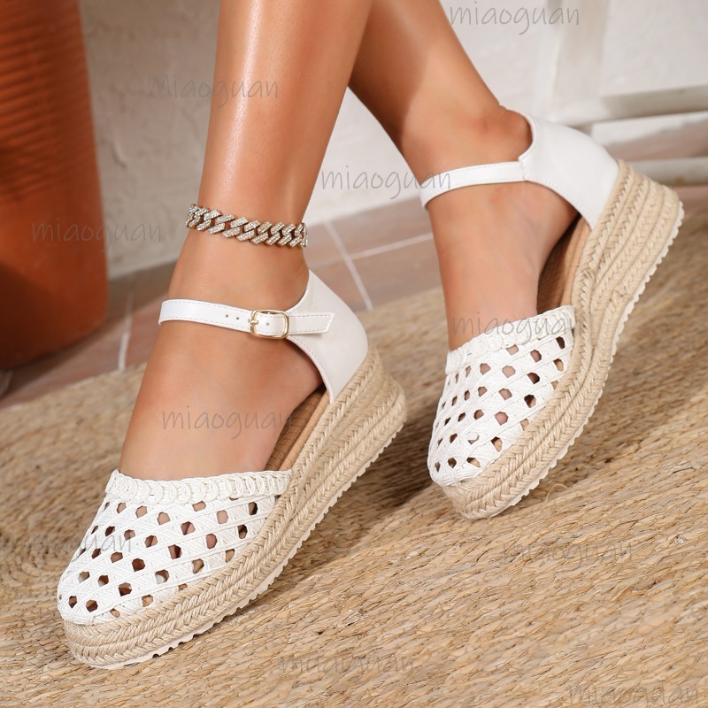 Boho Women's Hollow Out Woven  - Espadrille Wedge Shoes 评论和价格