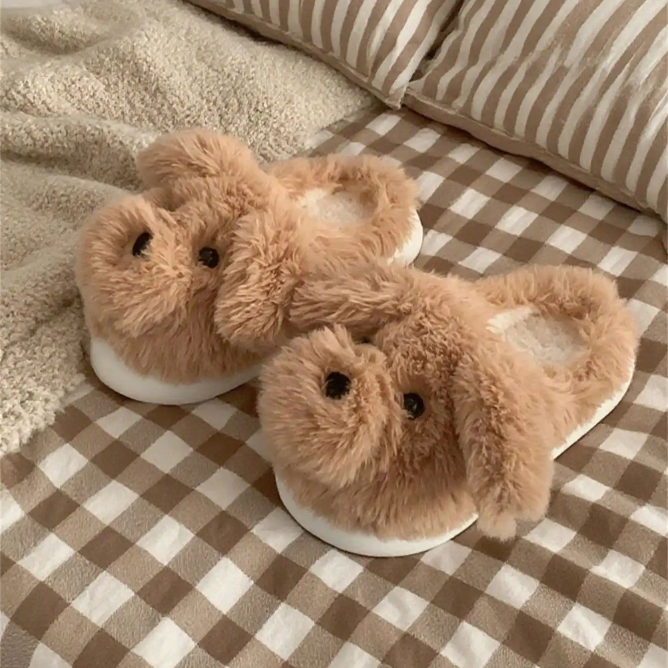 Women House Fur Slippers Casua - Women Shoes For Winter 评论和价格