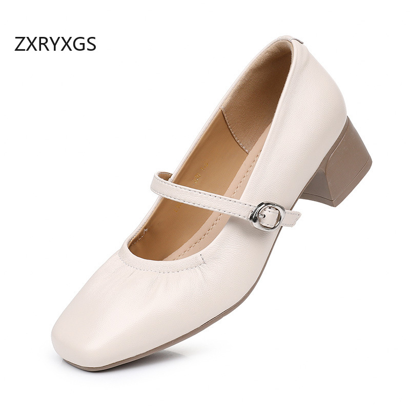 ZXRYXGS Premium Sheepskin Squa - Women Shoes Size 4 In Cm 评论和价格