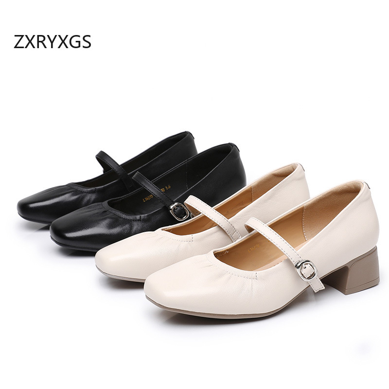 ZXRYXGS Premium Sheepskin Squa - Women Shoes Size 4 In Cm 评论和价格