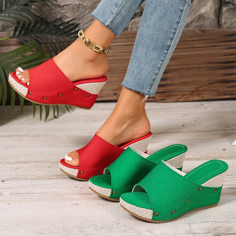 2026 Summer New Women Slippers - Espadrille Wedge Shoes 评论和价格