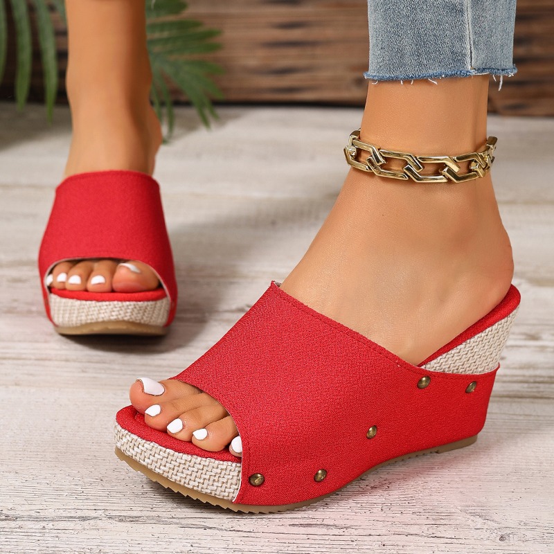 2026 Summer New Women Slippers - Espadrille Wedge Shoes 评论和价格