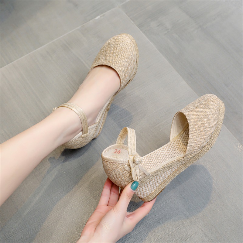 Heeled Sandals Women Wedges Es - Espadrille Wedge Shoes 评论和价格