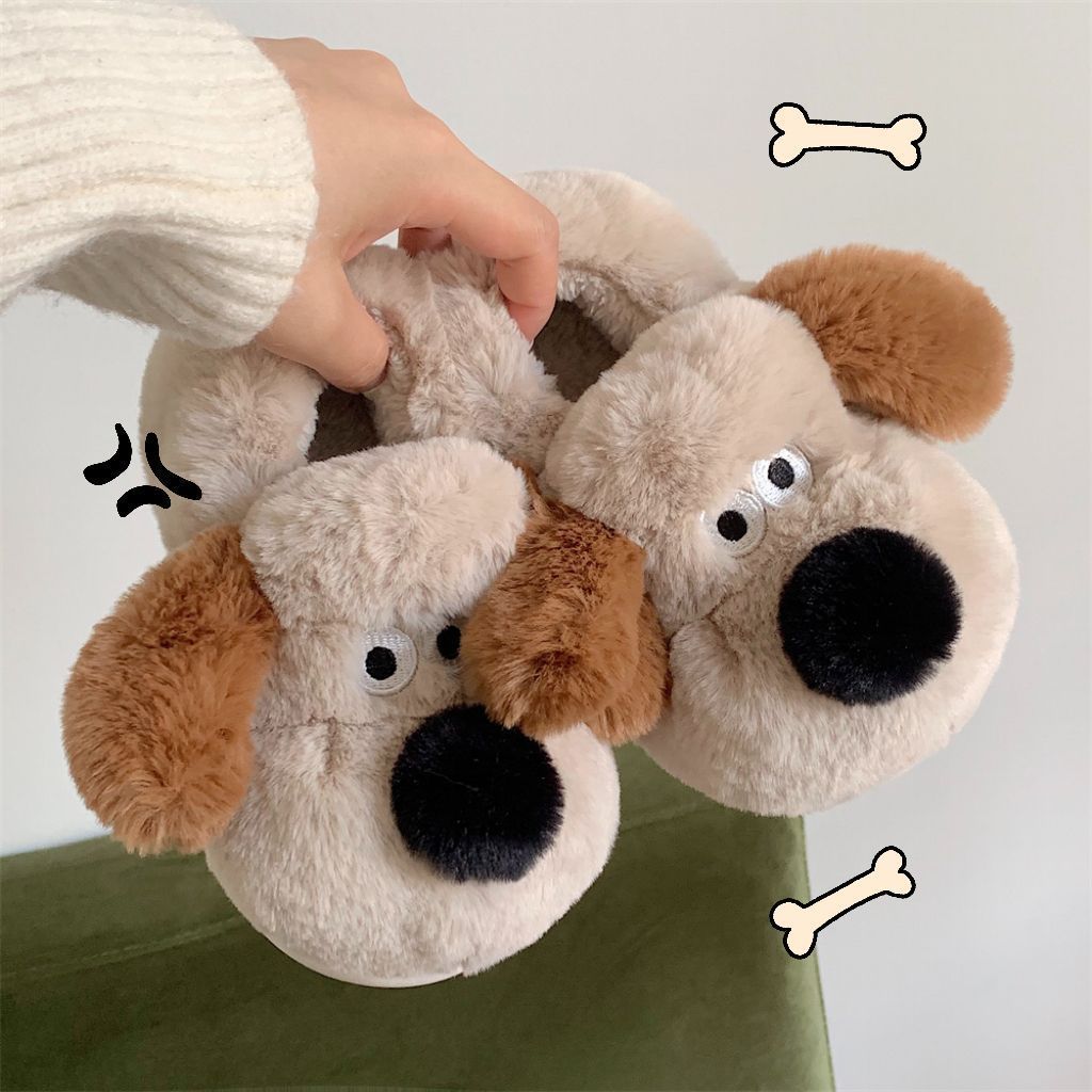 Size36-45 Hug Dog Slippers Gir - Women Shoes For Winter 评论和价格