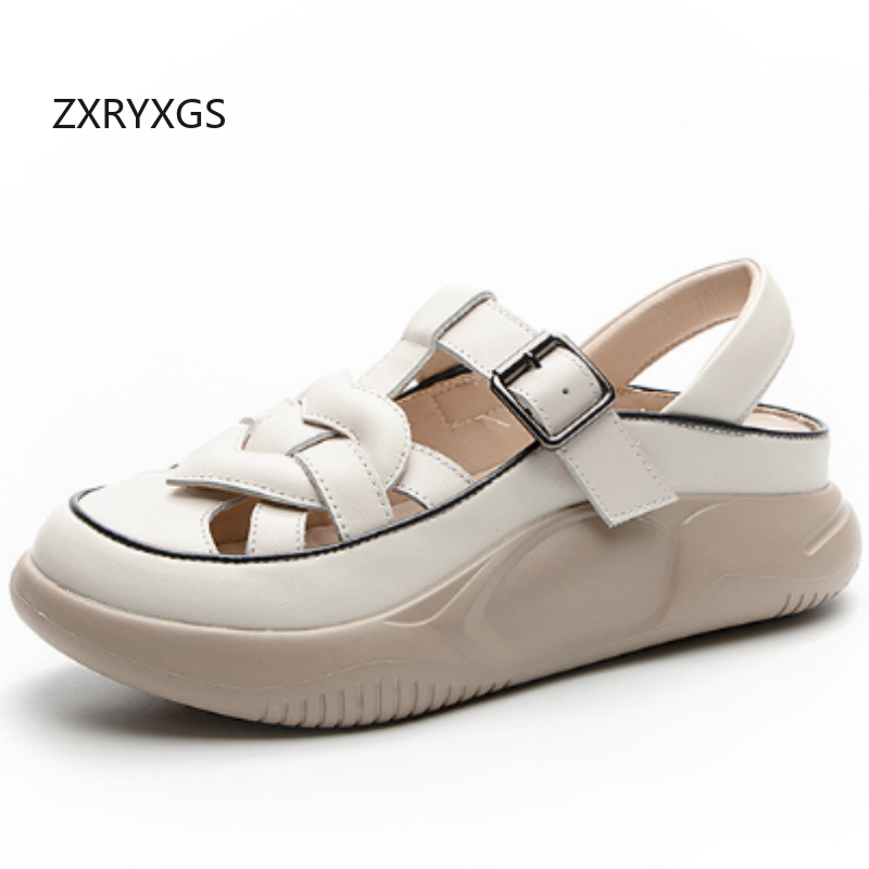 ZXRYXGS New Summer Premium Cow - Women Shoes Size 4 In Cm 评论和价格