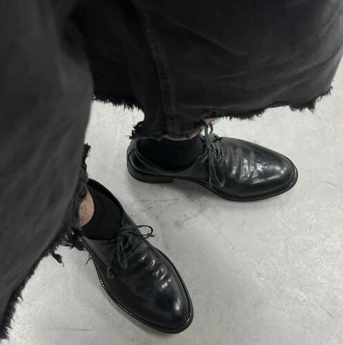 Hot Men Black Cow Real Leather - Women Shoes Size 4 In Cm 评论和价格
