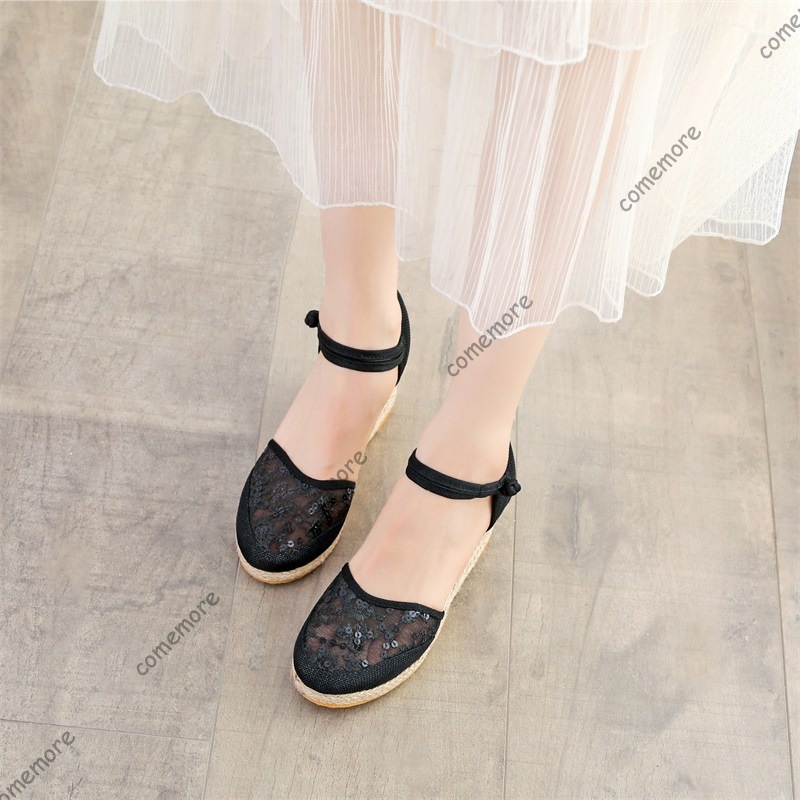 Women's Lace Mesh Espadrille W - Espadrille Wedge Shoes 评论和价格