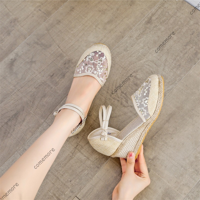 Women's Lace Mesh Espadrille W - Espadrille Wedge Shoes 评论和价格