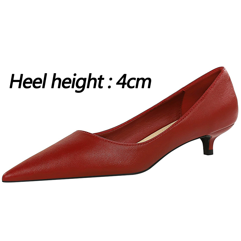 Fashion Pointed Toe Mid Heeled - Women Shoes Size 4 In Cm 评论和价格