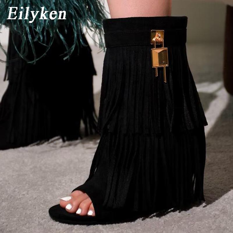 Eilyken Designer Fringe Wedges - Women Shoes Boots 评论和价格